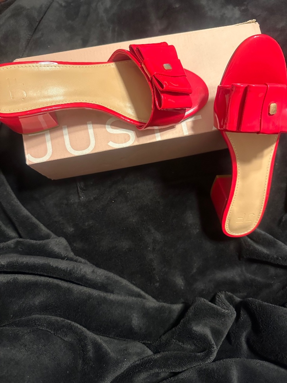 Red dress sandals